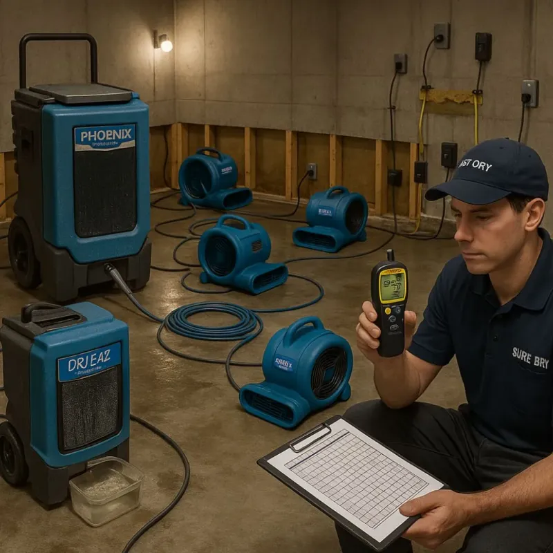 Structural Drying and Dehumidification process in Jacksonville, TX